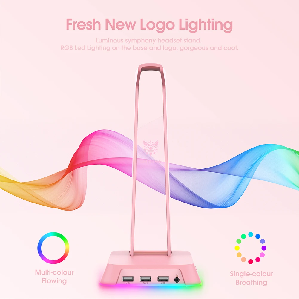 Headphone Stand Headphone Holder Headset Display Stand for ONIKUMA ST-2 with 2 USB+Audio Port Headphone Support Earphone Desk HangerHolder Storage Accessories