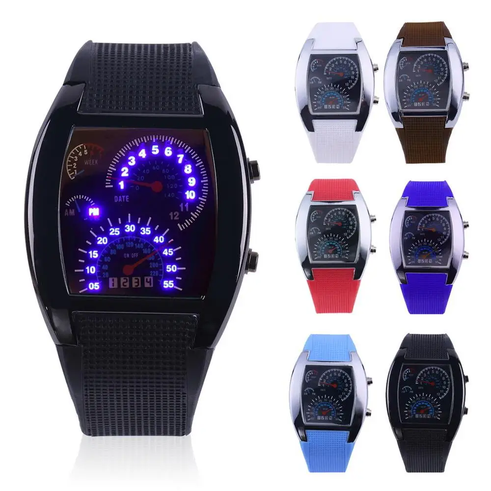 Men's Aviation LED Electronic Watch Sector Dashboard Sports | Наручные часы