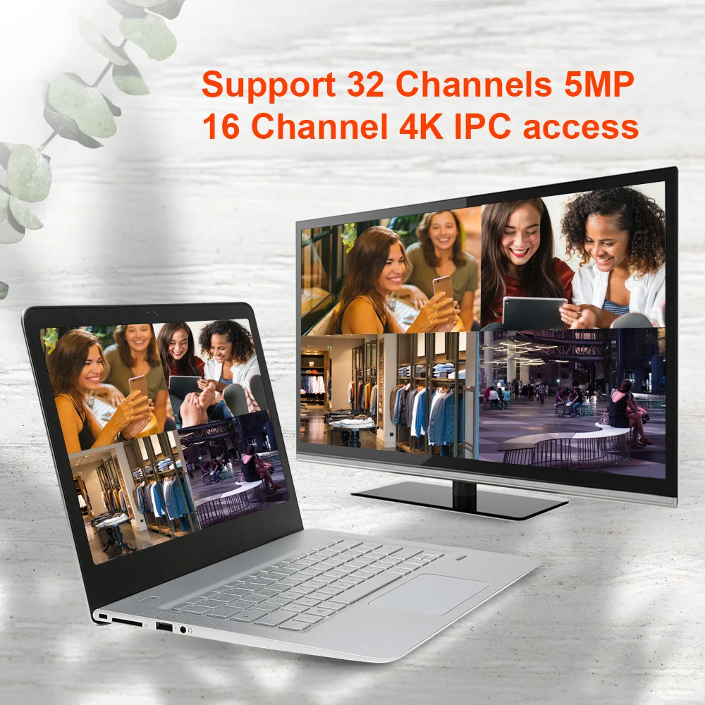  32CH 5MP or 16CH 4K Network Video Recorder for CCTV IP Camera Supports Access 2 SATA UP16TB P2P Rec - 4.0004E+12