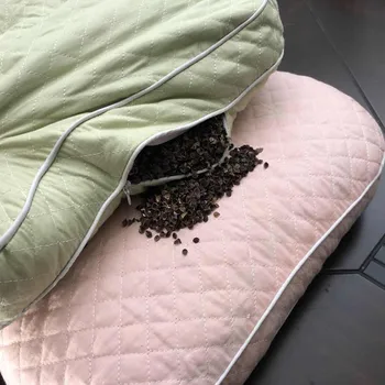 

Green Pink Buckwheat Shell Bed Pillow Sleeping Pillow 100% Cotton Neck Care Health Cosmetic Pillow Curve 40*60cm Shoulder Beauty