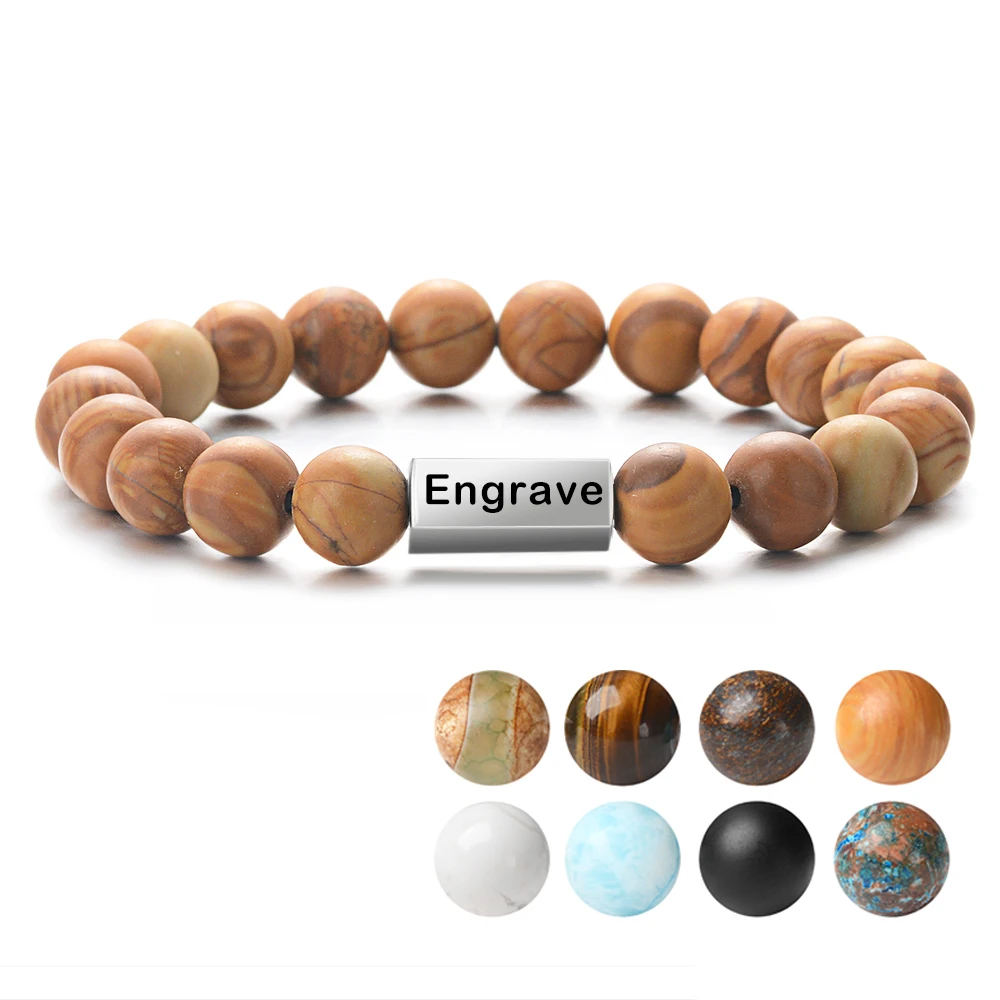 Браслет из бусин и браслета натурального камня браслет нержавеющей стали с