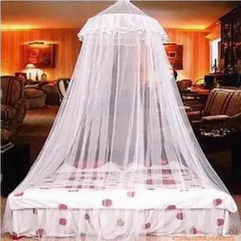 

Romantic Round Mosquito Lace Net Summer Bed Canopy Netting Princess Mosquito Net For Double Bed Mesh Hung Dome
