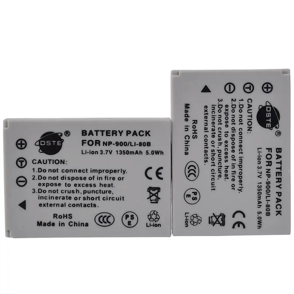 DSTE 2 uds LI 80B li 80b li80b/NP 900 np 900 np900 batería para Olympus