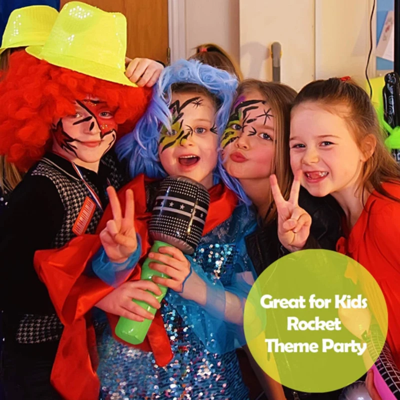 35/80cm Funny Inflatable Microphone Toy Cool Party Stage Decorations Prop Blow Up Singing Balloon Toys Kids Gift Party Supplies