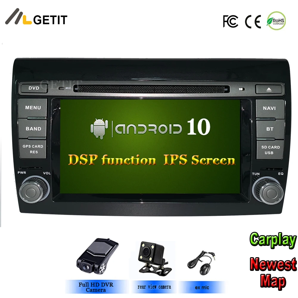 Автомобильный DVD плеер IPS 2 Din android 10 7 ''Авторадио GPS навигация для Fiat Bravo 2007 2008 2009