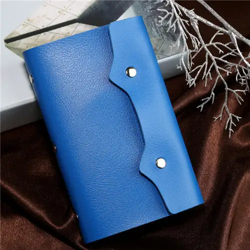 blue PURDORED, 1 шт., 108 слотов, держатель для карт из искусственной кожи, чехол для визиток, функциональная сумка, минималистичный кошелек, сумка для ID карт, Tarjetero Hombre - Цвет: blue