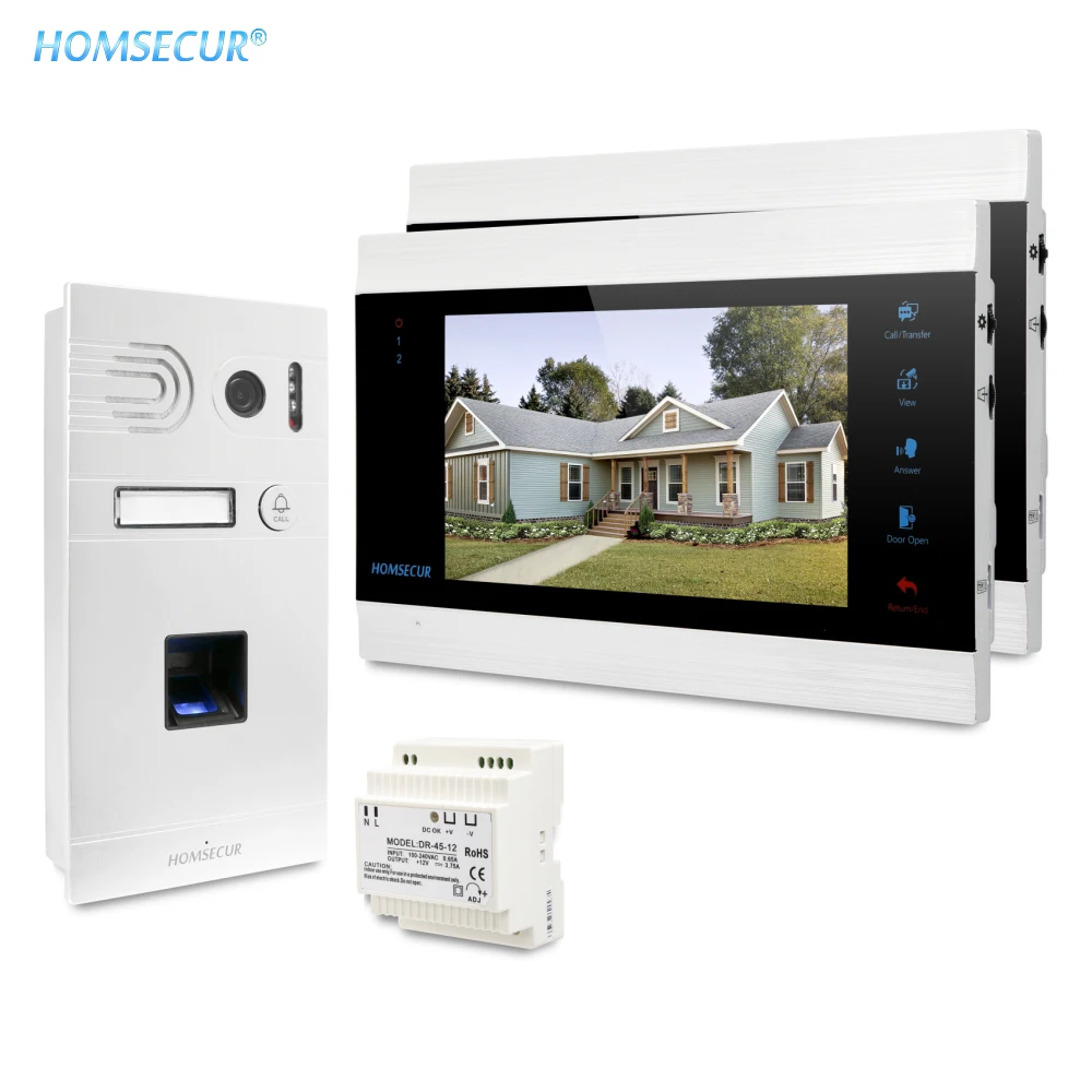 HOMSECUR 7\ Wired Video Door Phone Intercom System 1.3MP with Silver Camera 110001101 BC061HD-S+BM705HD-B HOMSECUR 7\ Wired Video Door Phone Intercom System 1.3MP with Silver Camera 110001101 BC061HD-S+BM705HD-B