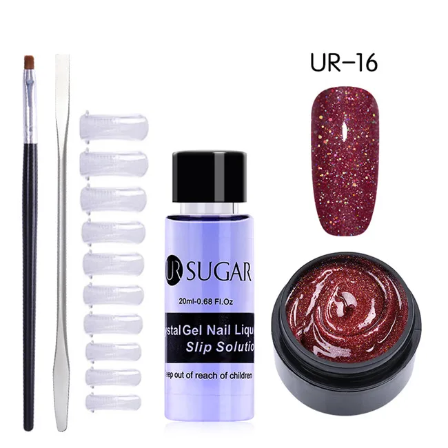 5pcs set16 UR SUGAR 15 мл быстрое строительство поли гель для ногтей толстый строитель гель блеск УФ Гель-лак маникюрный наращивание ногтей гели набор - Цвет: 5pcs set16