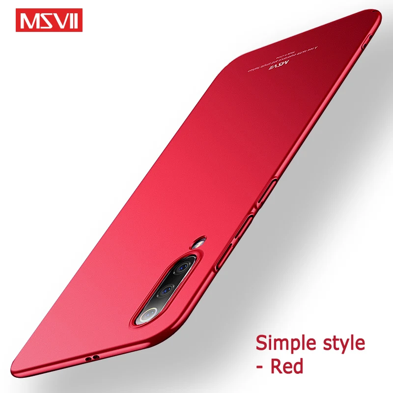 Mi 9 чехол MSVII матовый чехол для Xiaomi mi 9T mi 8 Pro Чехол Xio mi 9 SE mi 9T Pro PC чехол для Xiaomi mi CC9 Pro mi 8 9 Lite чехол s - Цвет: Simple red