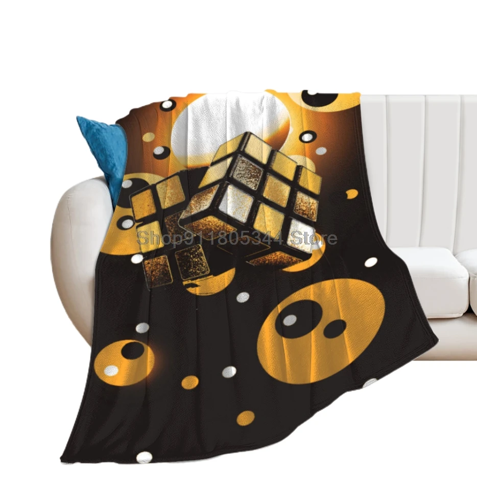 

Rubik's Cube Throw Blanket Fuzzy Warm Throws for Winter Bedding 3D Printing Soft Micro Fleece Blanket