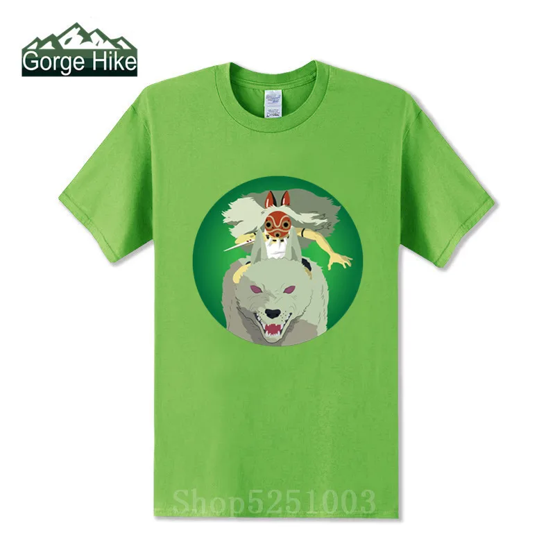 Vintage 1997 Princess Mononoke T Shirt Japanese Anime Movie print Short Sleeves The Spirit of the Forest Manga Film Tees Shirts | Мужская