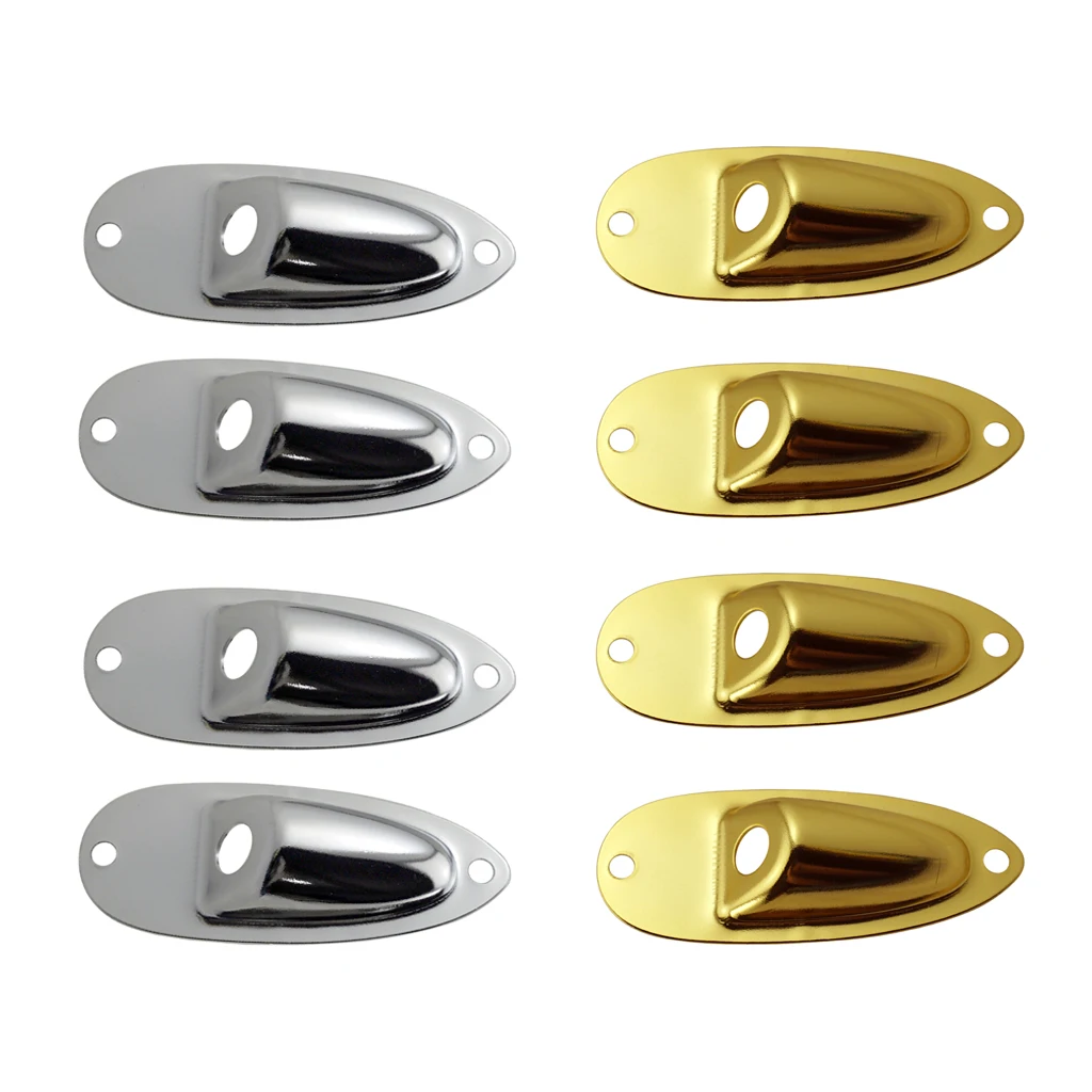 8PCS Electric Bass Guitar Output Jack Socket Plate 4 Screws for SQ Electric Guitar | Golden + Silver