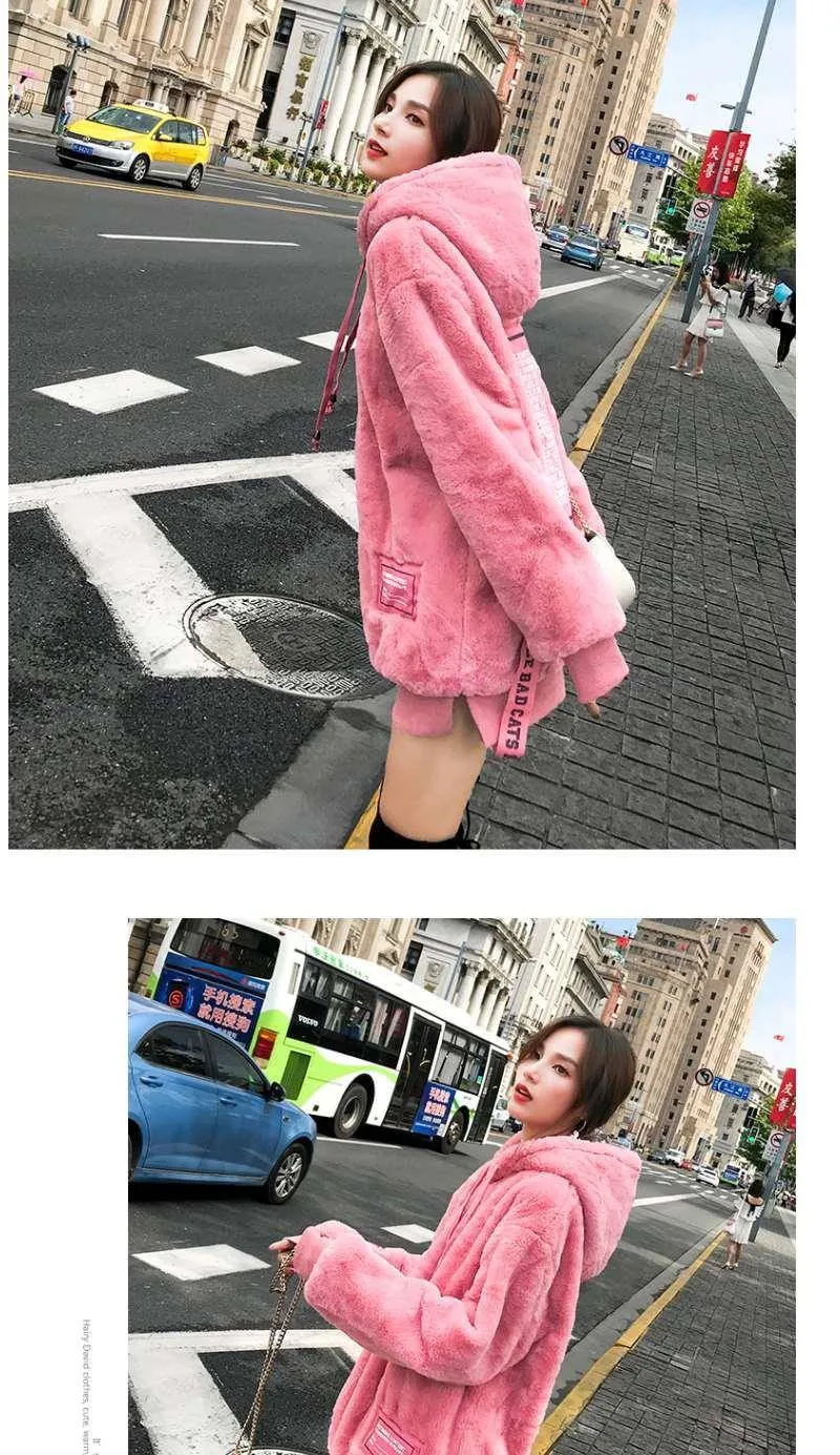 Kawaii/женские теплые толстовки, пуловер, Зимняя Красная толстовка с капюшоном, теплая верхняя одежда, пальто, крутой свитшот с буквенным принтом для девочек