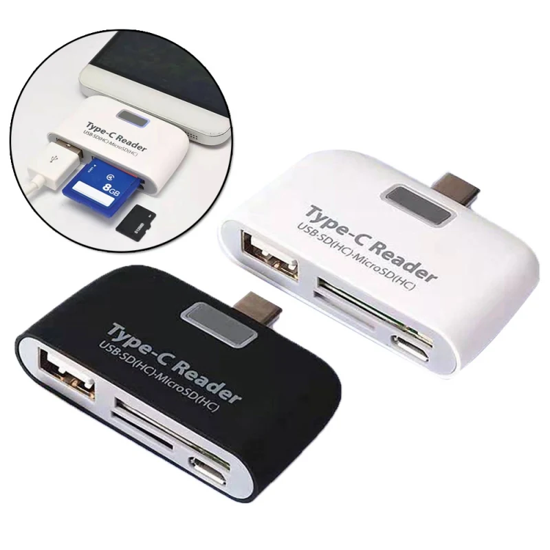 New Multi-function Usb 3.1 Memory Card Adapter Type C Usb-c Tf Sd Otg Card Reader For Mac-book Phone Tablet Readers Letters