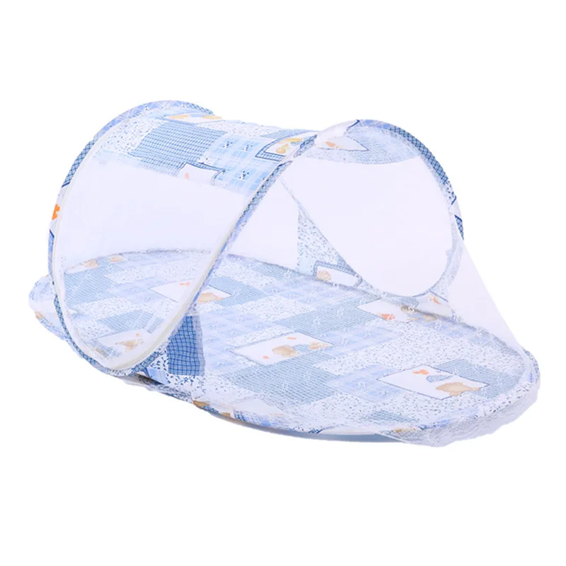 Blue Baby Crib Netting Portable Foldable Sleeping Bed Mesh Cradle Mosquito Insect Net for Infant Children Newborn Travel Bedding Crib - Цвет: Blue