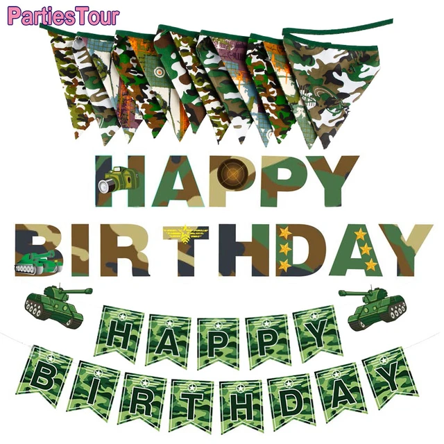 Camo Happy Birthday Banner