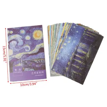 

30 Sheets Famous Person Paintings Retro Vintage Postcard Christmas Gift Card Wish Poster Cards