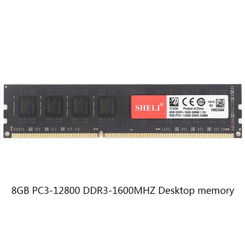 SHILI 8GB 2Rx8 PC3-12800 DDR3 1600MHz 240pin 1,5 V UDIMM Рабочий стол с низкой плотностью памяти