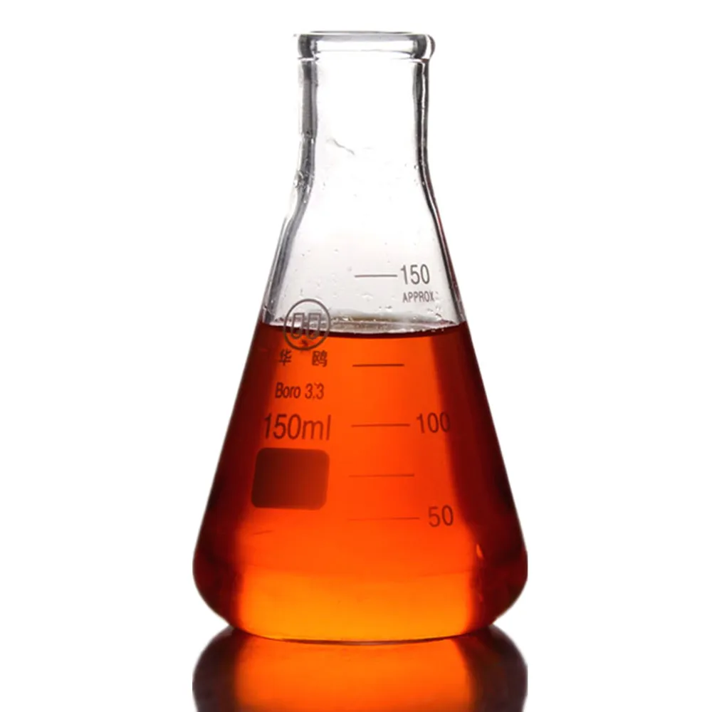 150 мл стеклянная колба Erlenmeyer лабораторная коническая бутылка с нормальным