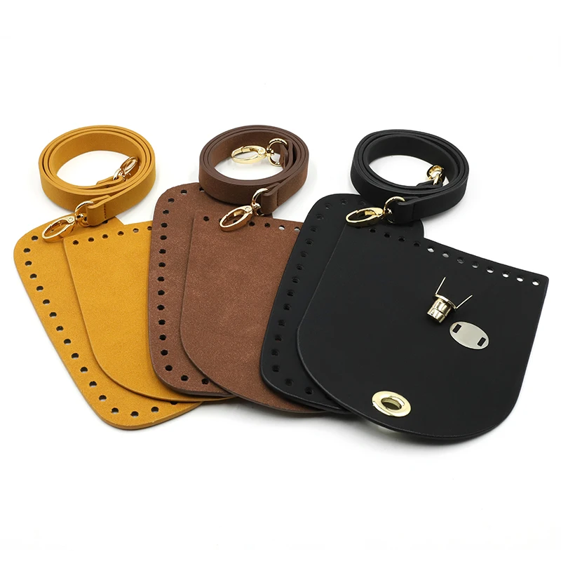 Suede Leather Bag Strap Handmade Handbag Woven Set High Quality Bag Bottoms With Hardware Accessories for DIY Shoulder Handbag