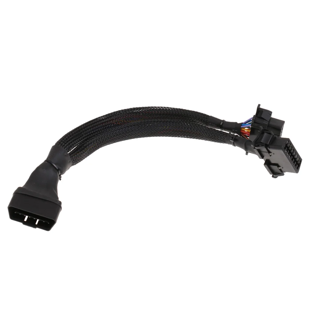  OBDII M To F Extension Cable Y Splitter Diagnostic Cord Connector