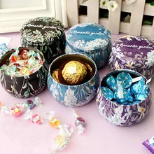 Retro Round Tin Box Tea Candy Jewelry Coin Storage Container Case Candle Holder Wedding Favor Gifts