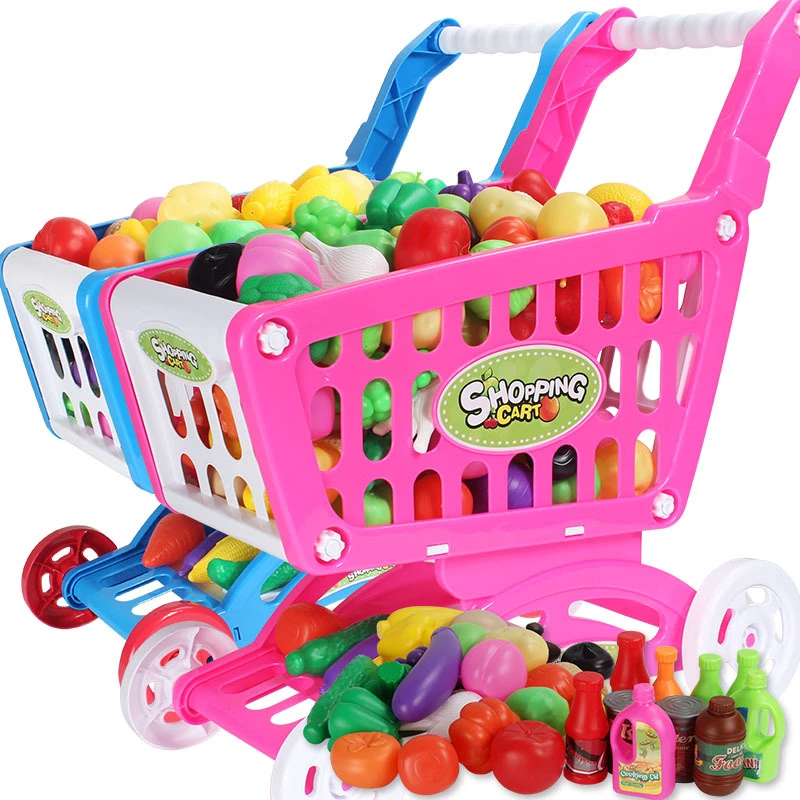 pink shopping trolley toy