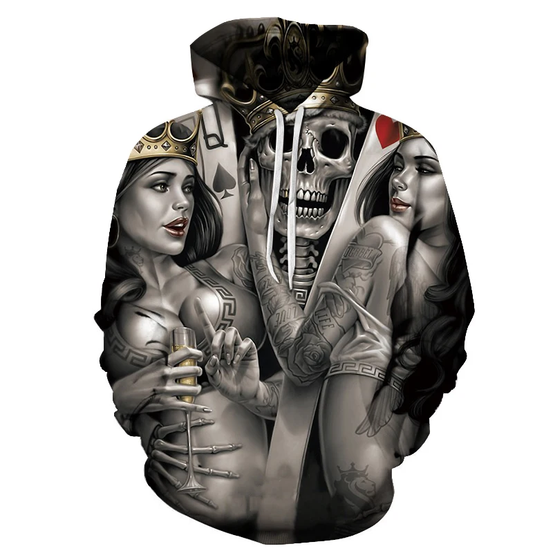 New to the horror movie role-playing doll Chucky Fashion men's hoodie 3D printed clown casual couple hooded sweatshirt pullover