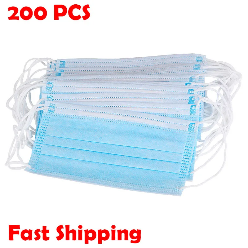 

200 Pcs Disposable Anti Dust Mask Daily Protective Mask Anti Fog Dust-proof Non-woven Melt Blown Three-layer Mask
