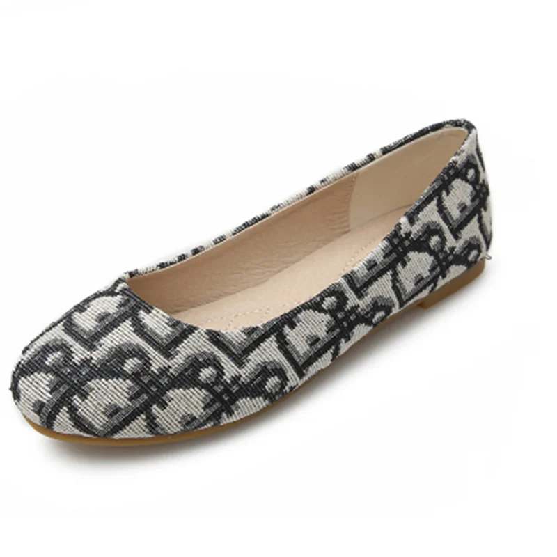 Señora barato Retro tallas grandes 33-43 de punta redonda zapatos de mujer zapatos de látex, estilo de verano nuevo algodón Slip-On caqui