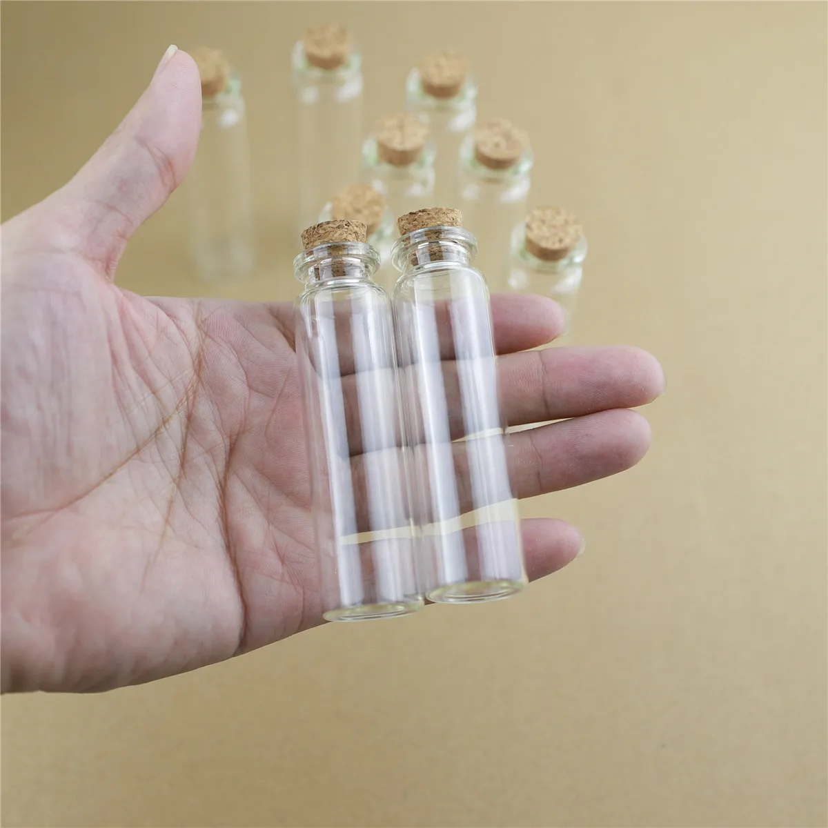 50pcs/Lot 22*80mm 20ml Storage Glass Bottles With Cork Stopper Crafts Tiny Jars Container