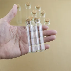 50pcs/Lot 22*80mm 20ml Storage Glass Bottles With Cork Stopper Crafts Tiny stash Jars container Glass Jar Mini Bottle Gift