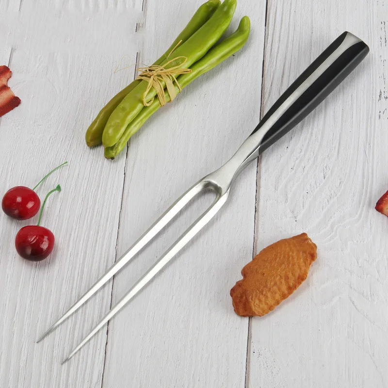 Preise 430 edelstahl große fleisch Gabeln küche haushalt grill werkzeuge braten huhn werkzeug gabel BBQ grill stahl gabel ZSP1212105