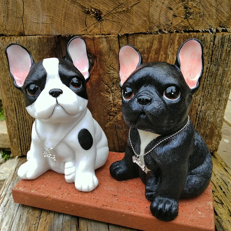 Statuetta Bulldog Francese In Resina - Decorazione Per Interni Ed Esterni - Foto 8