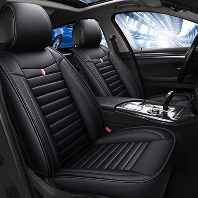 Спортивный кожаный чехол для автокресла volkswagen golf vw polo passat B5 B6 tiguan passat Touareg, все модели автомобильных аксессуаров - Название цвета: all black