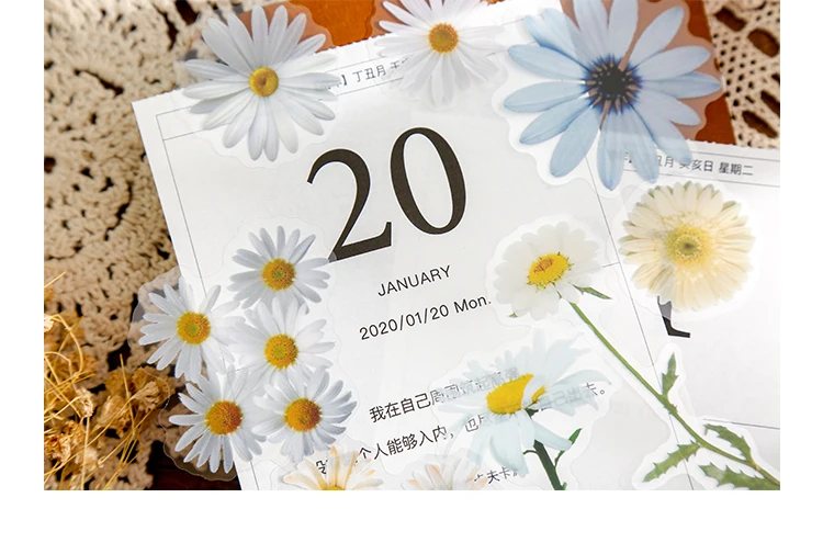 Mr.paper 6 Designs 12 Pcs/bag Bottled Flowers Series Plant Style Butterfly Flower Hand Account Material DIY Decoration Stickers