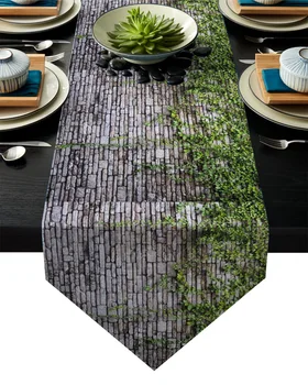 

Brick Wall Vintage Style Ivy Plant Table Runner Table Flag Home Party Decorative Tablecloth Table Runners