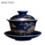 Роскошная Керамическая чайная чашка Gaiwan ручной работы Чайная супница Чаша Китайский Синий и белый Фарфор Чайная Посуда Аксессуары Посуда для напитков 150 мл