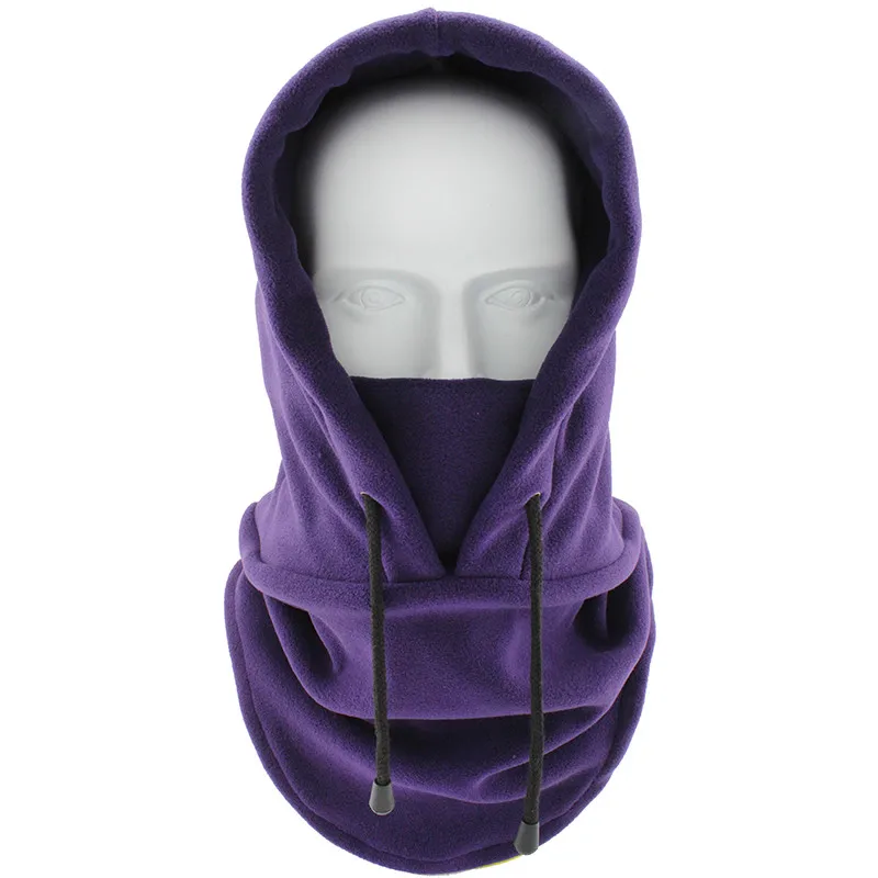 Motorcycle Mask Full Face Mask Fleece Cap Balaclava Neck Warmer Hood Winter Sports Ski Men Women Tactical Mask Men Mask Sun - Цвет: Фиолетовый