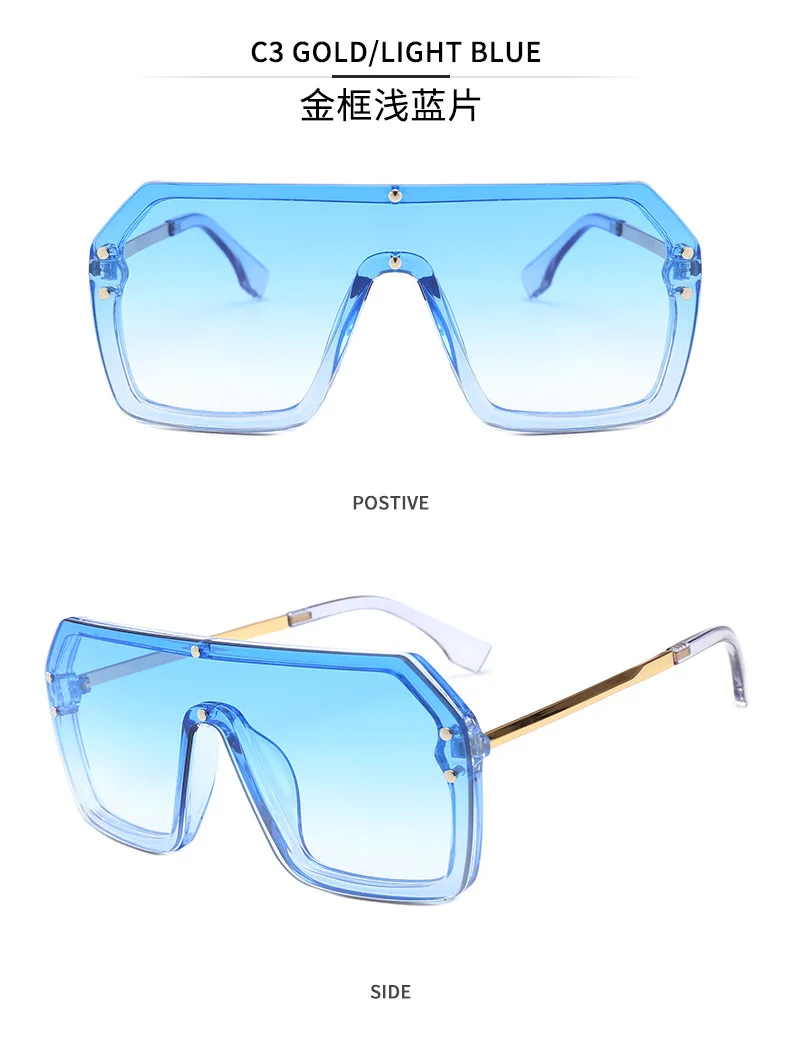 New F Letter Sunglasses Women Vintage Oversized Gradient Sun Glasses Shades Female Luxury Designer UV400 Sunglass