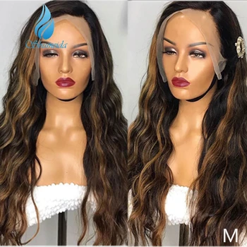 

SMD 13*6 Lace Front Hair Wigs Highlight Color Body Wave Lace Front Wigs Middle Ratio Brazilian Remy Human Hair Glueless Wigs