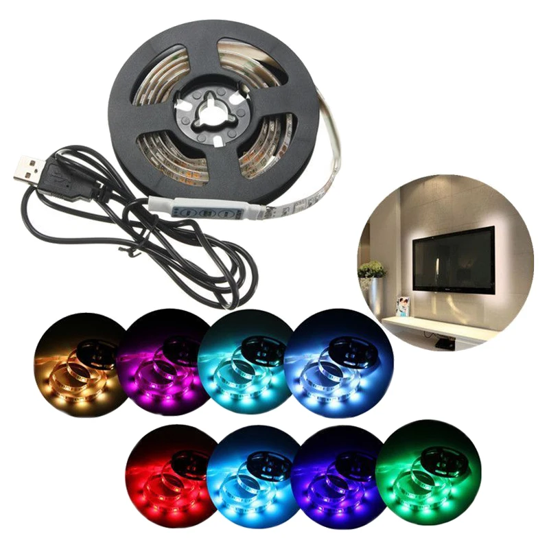 USB 5050 RGB светодиодный светильник для ноутбука + Водонепроницаемый Контроллер 200