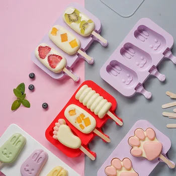 

2020 New Style Silicone Ice Cream Mold Popsicle Molds DIY Homemade Cartoon Ice Cream Popsicle Ice Pop Maker Mould