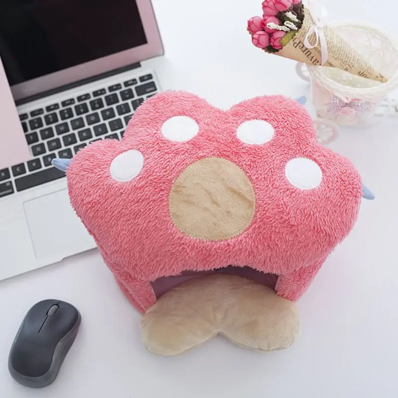 Милый плюшевый USB Коврик для мыши с когтями, грелка для рук, зимний теплый коврик для мыши с подогревом, напульсник