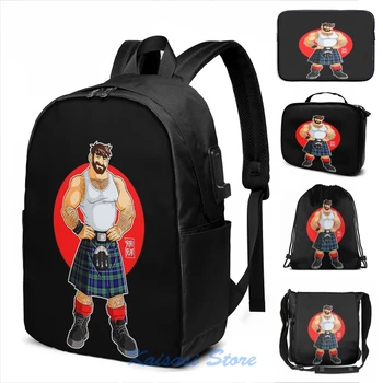 

Funny Graphic print ADAM LIKES KILTS USB Charge Backpack men School bags Women bag Travel laptop bag