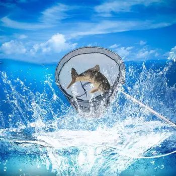 

1pc Telescopic Fish Net Aquarium Stainless Steel Fishing Shrimp Net Practical Scoop Net Telescopic Large Net (1.8M/2.1M Length)
