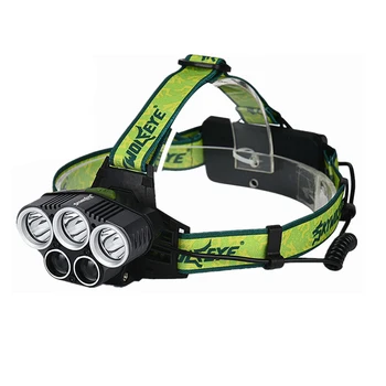 

ELEG-SKYWOLFEYE 5X XML T6 Headlamps 20000 Lumens 4 Mode LED Headlight USB Power Rechargeable Hunting Head Light + 2 x 18650 Batt