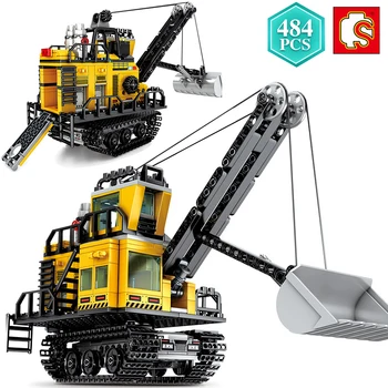 

SEMBO Technic Ideas Mining Area Mechanical Forklift Building Blocks with Small Figures Bricks Toys Children Educational Gift