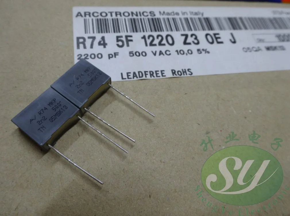 50 шт. AV R74 0,0022 мкФ/500VAC 2n2f 2200pf 2n2 222 самый популярный пленочный конденсатор, 10 мм