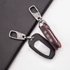 Leather Key Case Keychain Cover for Pandora DXL 4950 DX-90BT DX-91 DX9X D173/ TTS Russian Version Two Way LCD Car Alarm Remote ► Photo 3/5